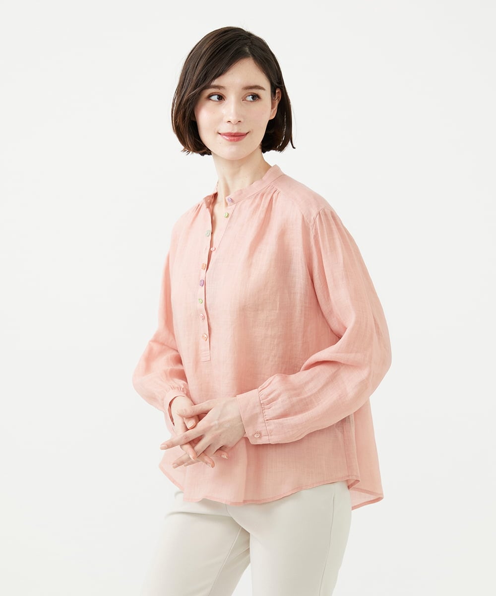 GBBGD35270 Sybilla(シビラ) ミックスボタンリネンブラウス ピンク
