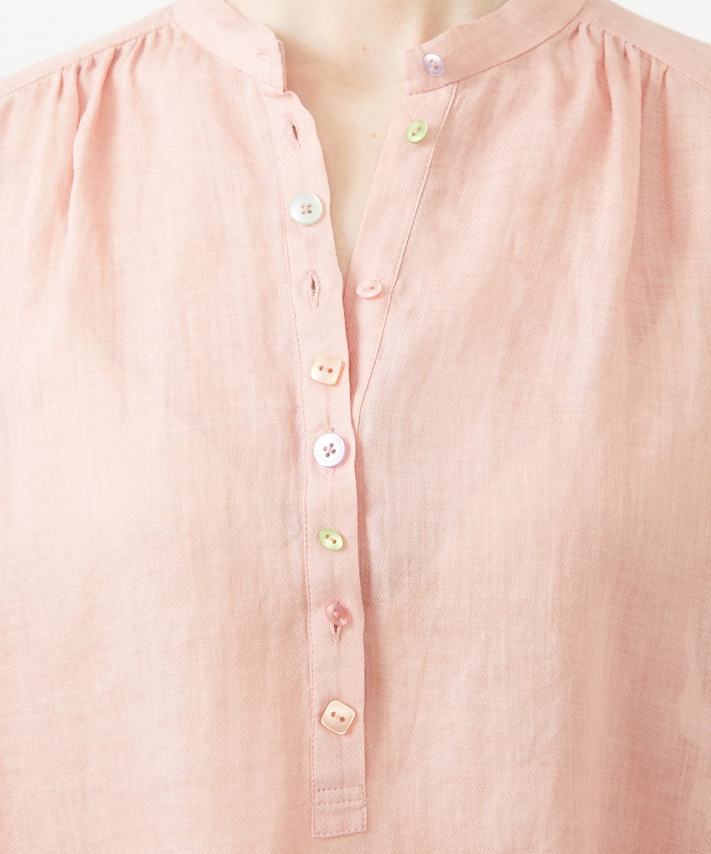 GBBGD35270 Sybilla(シビラ) ミックスボタンリネンブラウス ピンク