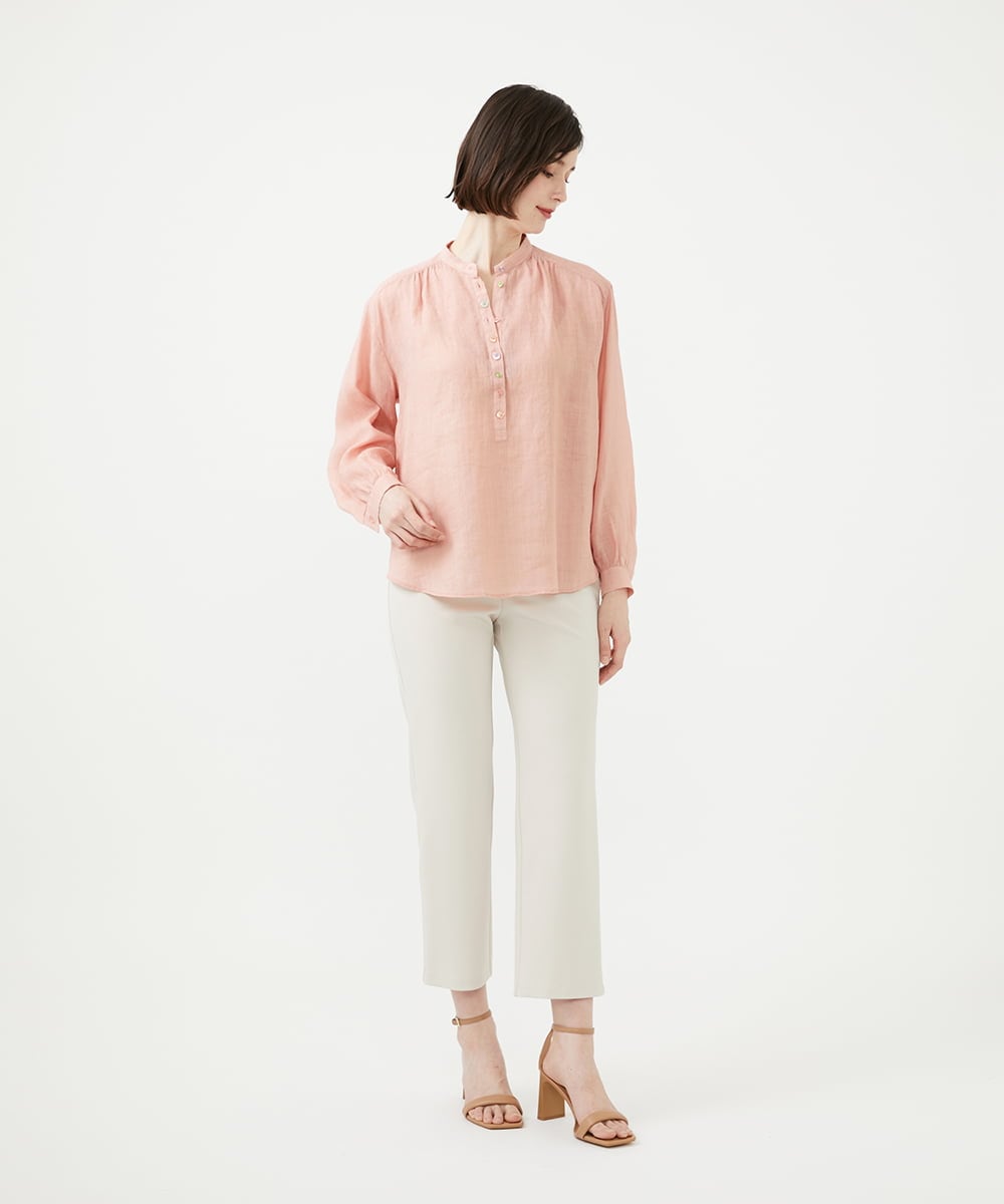 GBBGD35270 Sybilla(シビラ) ミックスボタンリネンブラウス ピンク