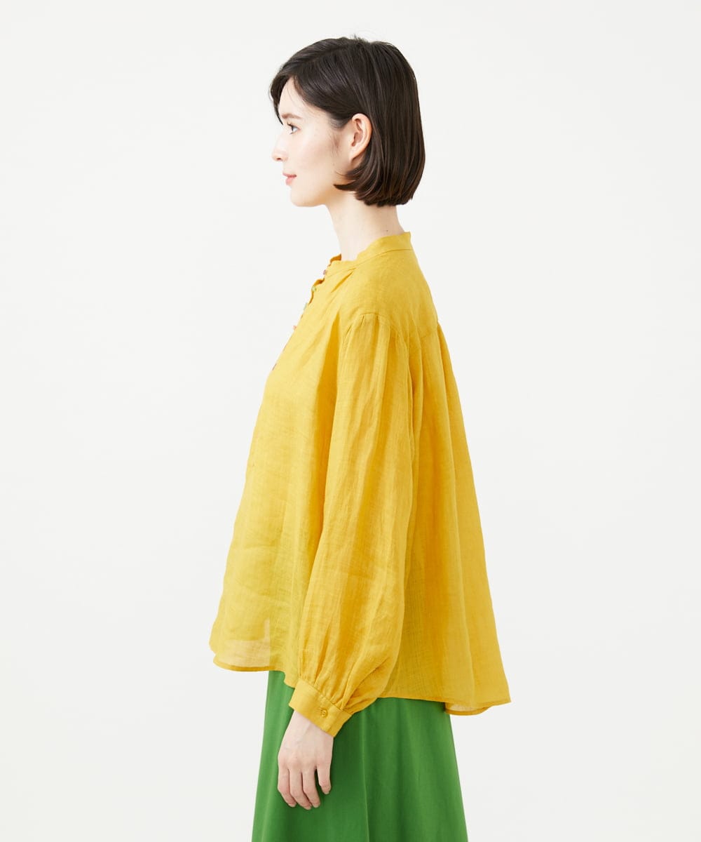 GBBGD35270 Sybilla(シビラ) ミックスボタンリネンブラウス イエロー