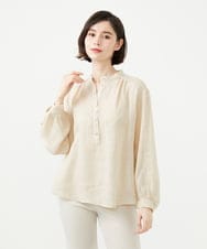 GBBGD35270 Sybilla(シビラ) ミックスボタンリネンブラウス ライトベージュ