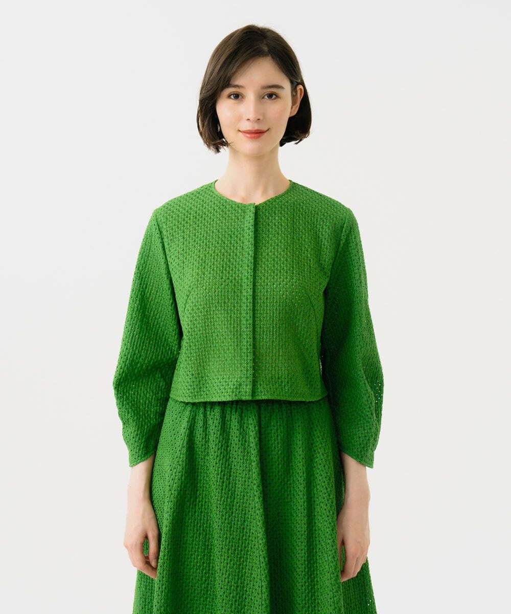 GBBGD45330 Sybilla(シビラ) アイレットレースブラウス グリーン