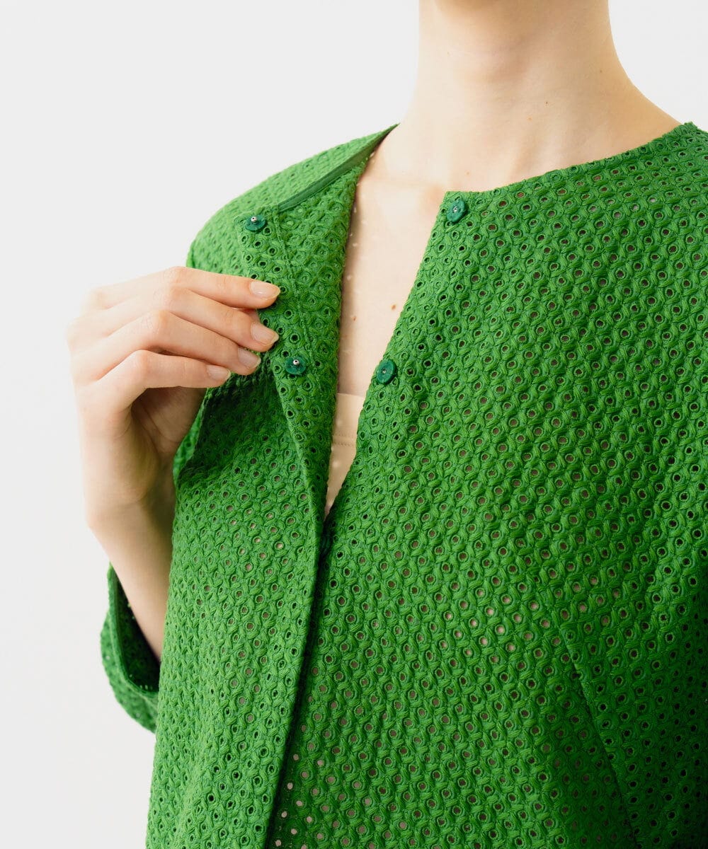 GBBGD45330 Sybilla(シビラ) アイレットレースブラウス グリーン