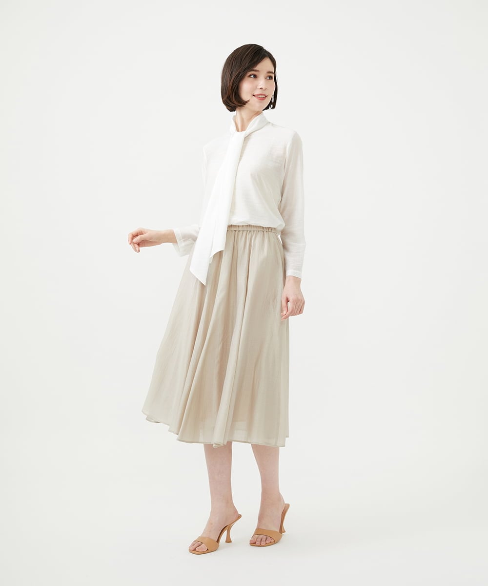 GBBGD46300 Sybilla(シビラ) シアーボウタイブラウス ホワイト