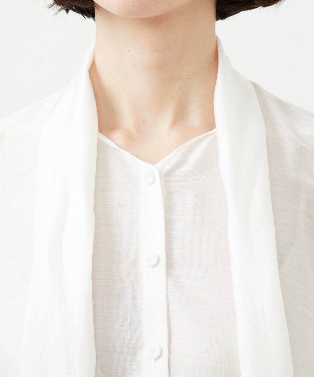 GBBGD46300 Sybilla(シビラ) シアーボウタイブラウス ホワイト