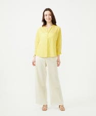 GBBGE03360 Sybilla(シビラ) ギンガム袖口リボンブラウス イエロー