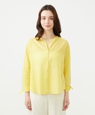 GBBGE03360 Sybilla(シビラ) ギンガム袖口リボンブラウス イエロー