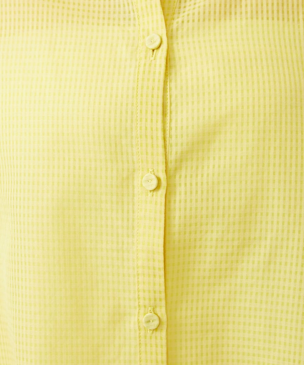 GBBGE03360 Sybilla(シビラ) ギンガム袖口リボンブラウス イエロー