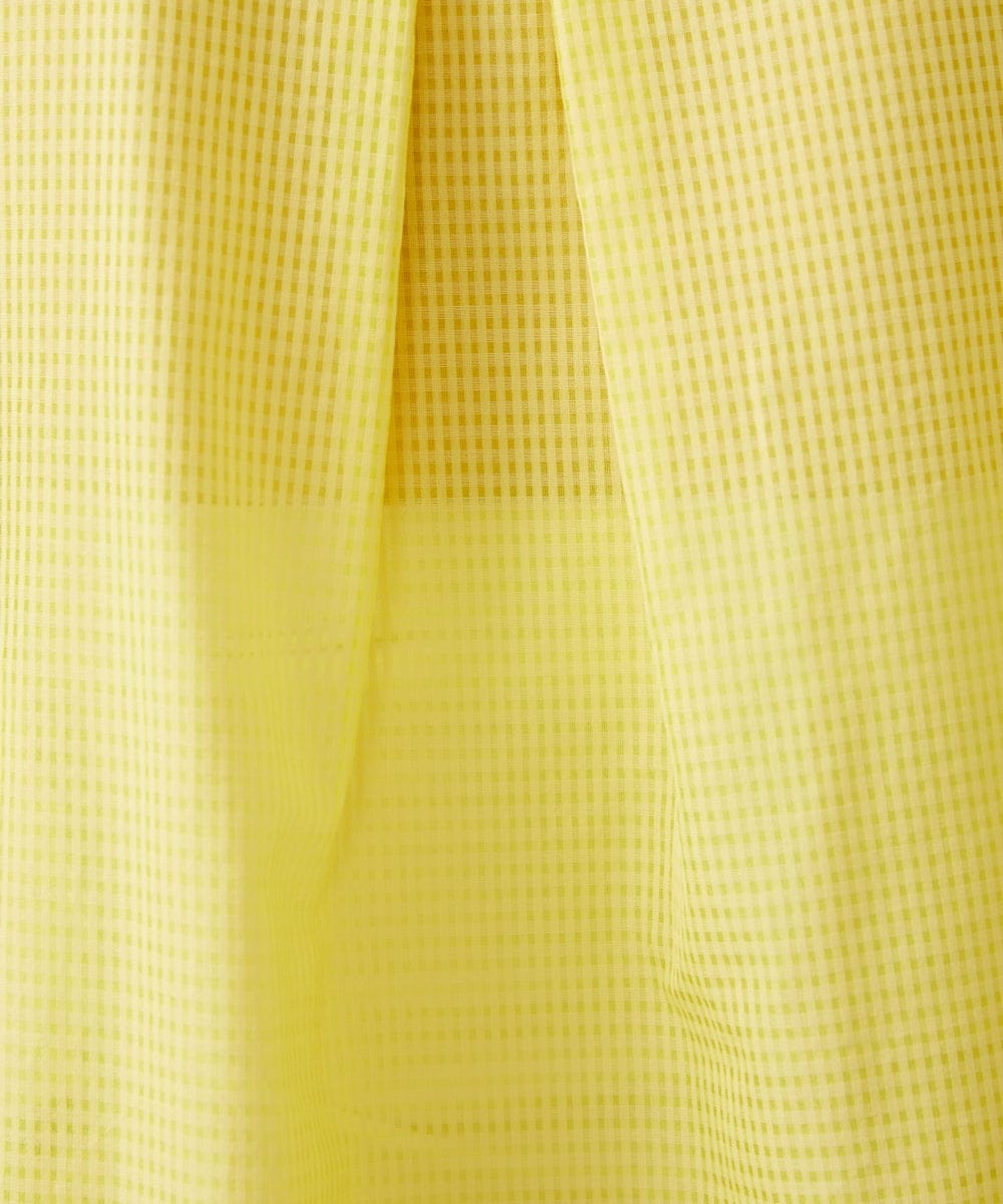 GBBGE03360 Sybilla(シビラ) ギンガム袖口リボンブラウス イエロー