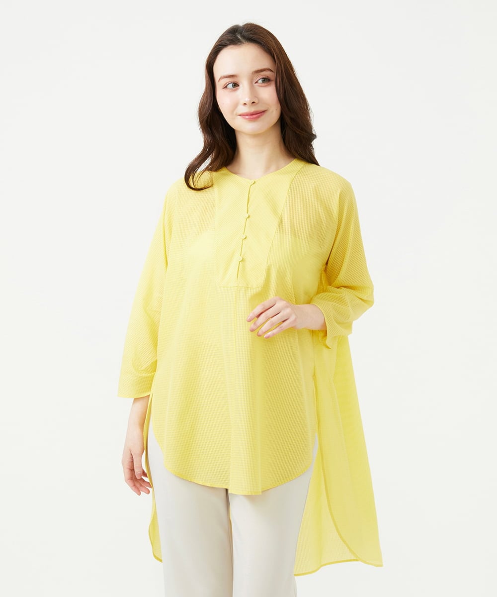 GBBGE04400 Sybilla(シビラ) ギンガムロングブラウス イエロー