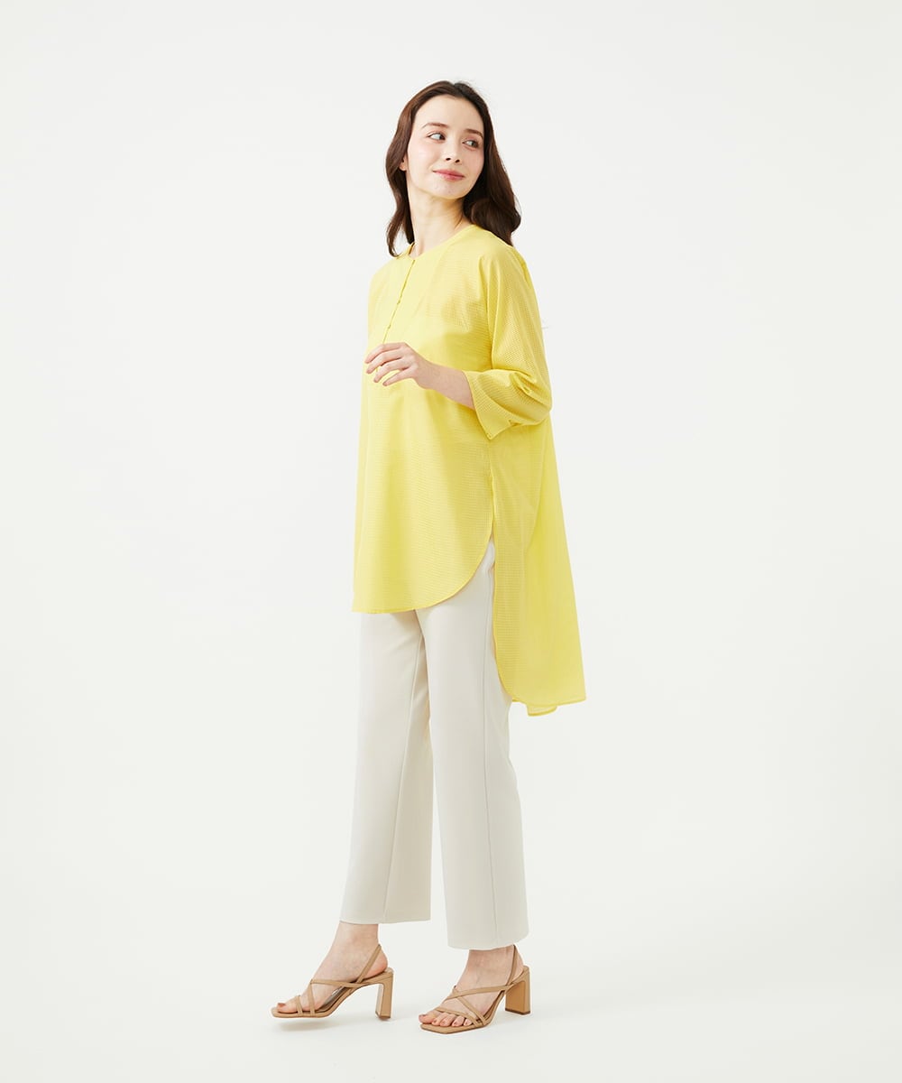 GBBGE04400 Sybilla(シビラ) ギンガムロングブラウス イエロー