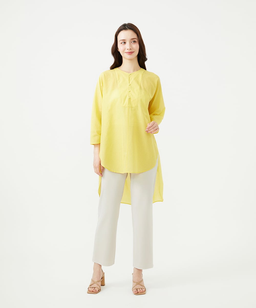 GBBGE04400 Sybilla(シビラ) ギンガムロングブラウス イエロー