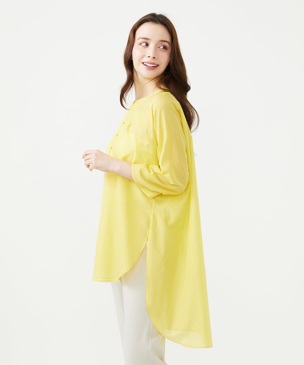 GBBGE04400 Sybilla(シビラ) ギンガムロングブラウス イエロー