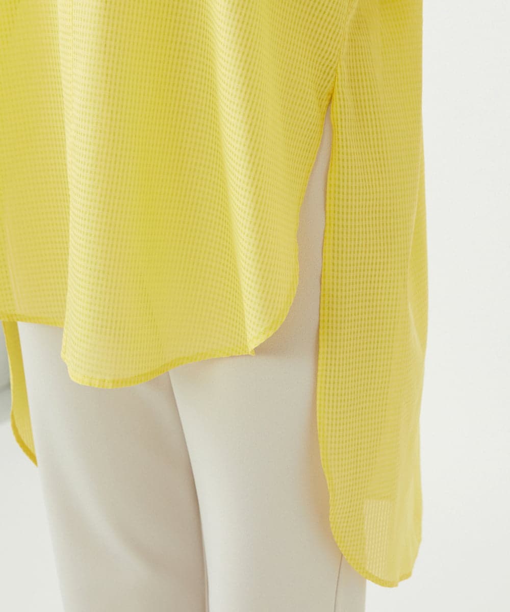 GBBGE04400 Sybilla(シビラ) ギンガムロングブラウス イエロー