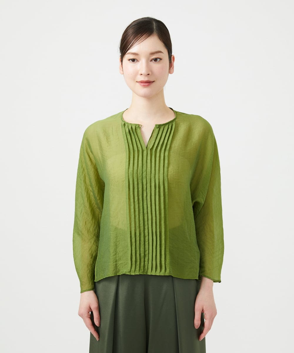 GBBGE30250 Sybilla(シビラ) ピンタックシアーブラウス カーキ