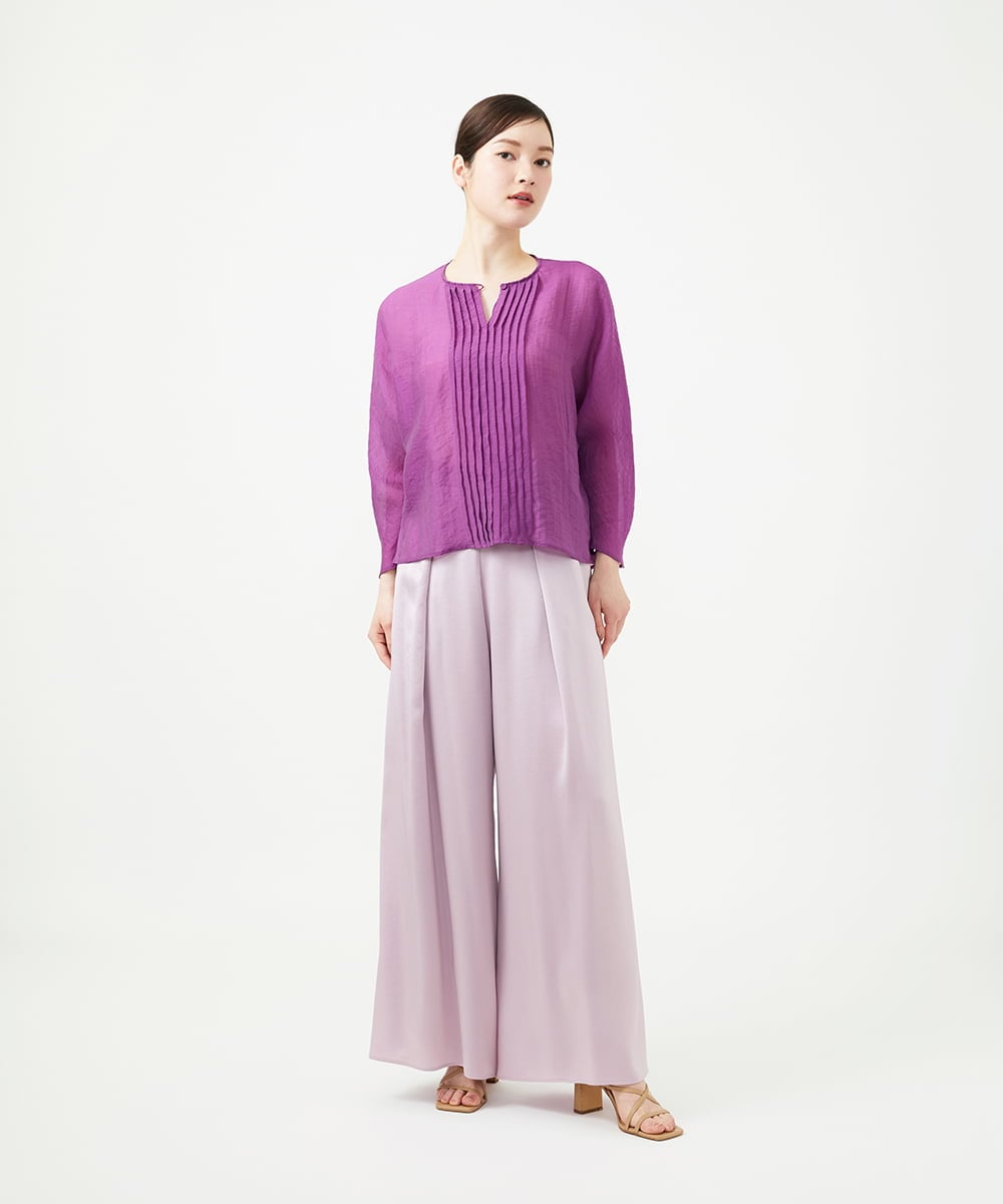 GBBGE30250 Sybilla(シビラ) ピンタックシアーブラウス パープル