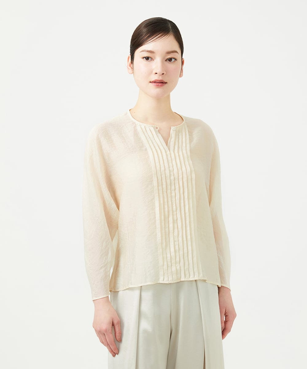 GBBGE30250 Sybilla(シビラ) ピンタックシアーブラウス ライトベージュ