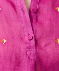 GBBGE41300 Sybilla(シビラ) ダイヤ刺繍リネンブラウス フューシャ