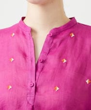 GBBGE41300 Sybilla(シビラ) ダイヤ刺繍リネンブラウス フューシャ