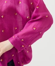 GBBGE41300 Sybilla(シビラ) ダイヤ刺繍リネンブラウス フューシャ