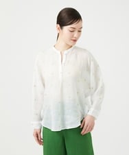 GBBGE41300 Sybilla(シビラ) ダイヤ刺繍リネンブラウス ホワイト
