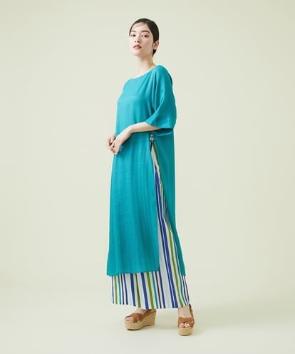 GBBGS17460 Sybilla シルクリネンスリットロングブラウス