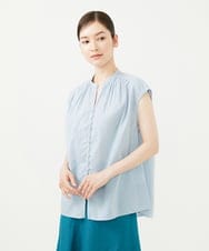 GBBHA34270 Sybilla(シビラ) 【INDIA】カディコットンフレンチスリーブブラウス ライトブルー