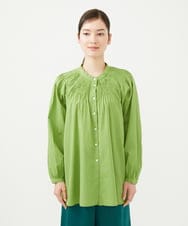 GBBHA35300 Sybilla(シビラ) 【INDIA】カディコットンピンタックブラウス グリーン