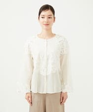 GBBHA36530 Sybilla(シビラ) 【INDIA】フラワーレースブラウス アイボリー