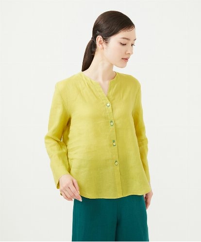 GBBHA41300 Sybilla リネンローンボタンホール刺繍ブラウス