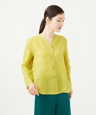 GBBHA41300 Sybilla(シビラ) リネンローンボタンホール刺繍ブラウス イエロー