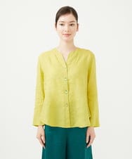 GBBHA41300 Sybilla(シビラ) リネンローンボタンホール刺繍ブラウス イエロー