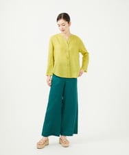 GBBHA41300 Sybilla(シビラ) リネンローンボタンホール刺繍ブラウス イエロー