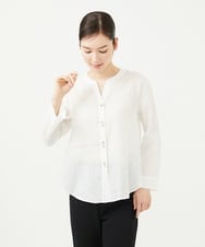 GBBHA41300 Sybilla(シビラ) リネンローンボタンホール刺繍ブラウス ホワイト