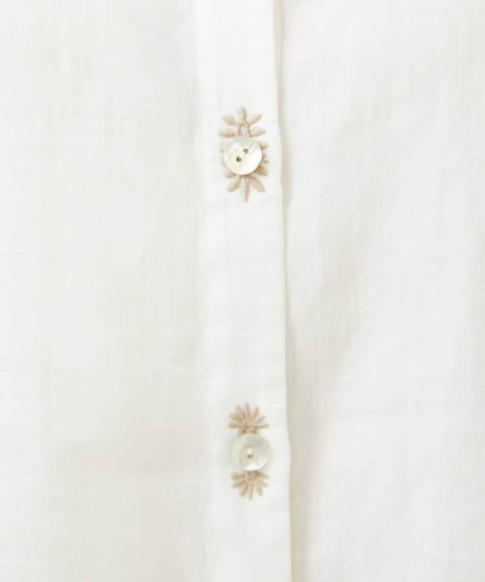 GBBHA41300 Sybilla(シビラ) リネンローンボタンホール刺繍ブラウス ホワイト