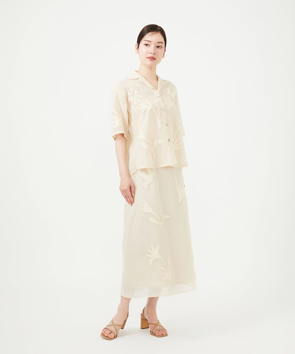 GBBHD03540 Sybilla(シビラ) アップリケシアーシャツ ベージュ