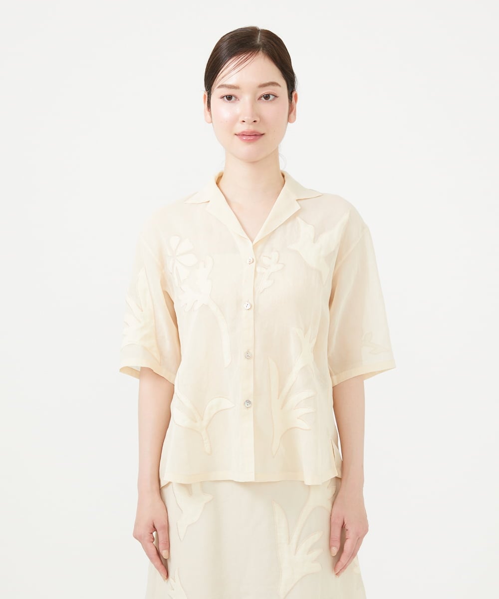 GBBHD03540 Sybilla(シビラ) アップリケシアーシャツ ベージュ