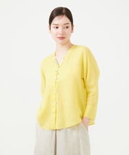 GBBHD31300 Sybilla(シビラ) リネンローンVネックボタンブラウス ライトイエロー