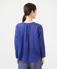 GBBHD31300 Sybilla(シビラ) リネンローンVネックボタンブラウス ブルー
