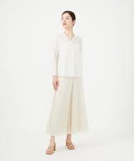 GBBHD31300 Sybilla(シビラ) リネンローンVネックボタンブラウス ホワイト