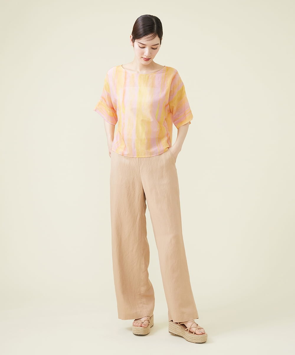 GBBHS86300 Sybilla(シビラ) コットンシルクプリントブラウス オレンジ
