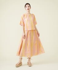 GBBHS86300 Sybilla(シビラ) コットンシルクプリントブラウス オレンジ