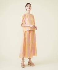 GBBHS86300 Sybilla(シビラ) コットンシルクプリントブラウス オレンジ