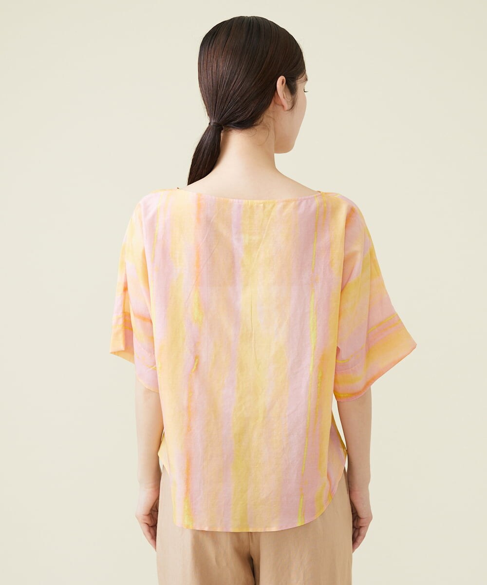 GBBHS86300 Sybilla(シビラ) コットンシルクプリントブラウス オレンジ