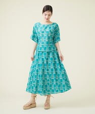 GBBHS86300 Sybilla(シビラ) コットンシルクプリントブラウス ブルー