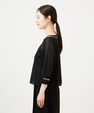 GBBJA06600 Sybilla(シビラ) ハシゴ刺繍シアーブラウス ブラック