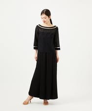 GBBJA06600 Sybilla(シビラ) ハシゴ刺繍シアーブラウス ブラック
