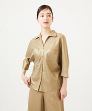 GBBJA07540 Sybilla(シビラ) メタリックリネンシャツ ゴールド
