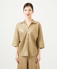 GBBJA07540 Sybilla(シビラ) メタリックリネンシャツ ゴールド