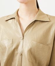 GBBJA07540 Sybilla(シビラ) メタリックリネンシャツ ゴールド